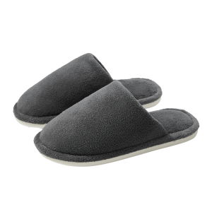 纯色居家防滑防臭棉拖-2409885（男款深灰）