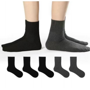 男女同款精油袜四季舒适润肤松口袜5双装（3黑+2深灰）