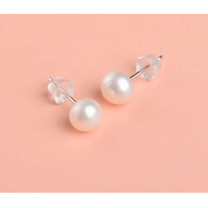 快砳6-7mm天然淡水馒头珠耳钉（引流款）