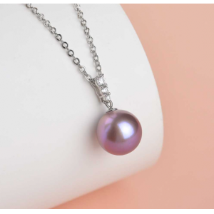 快砳天然淡水爱迪生紫珠国母款珍珠吊坠