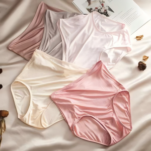 女士真丝内裤 高腰无痕 两条装