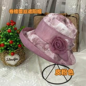 卷檐蕾丝遮阳帽