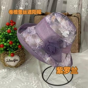 卷檐蕾丝遮阳帽